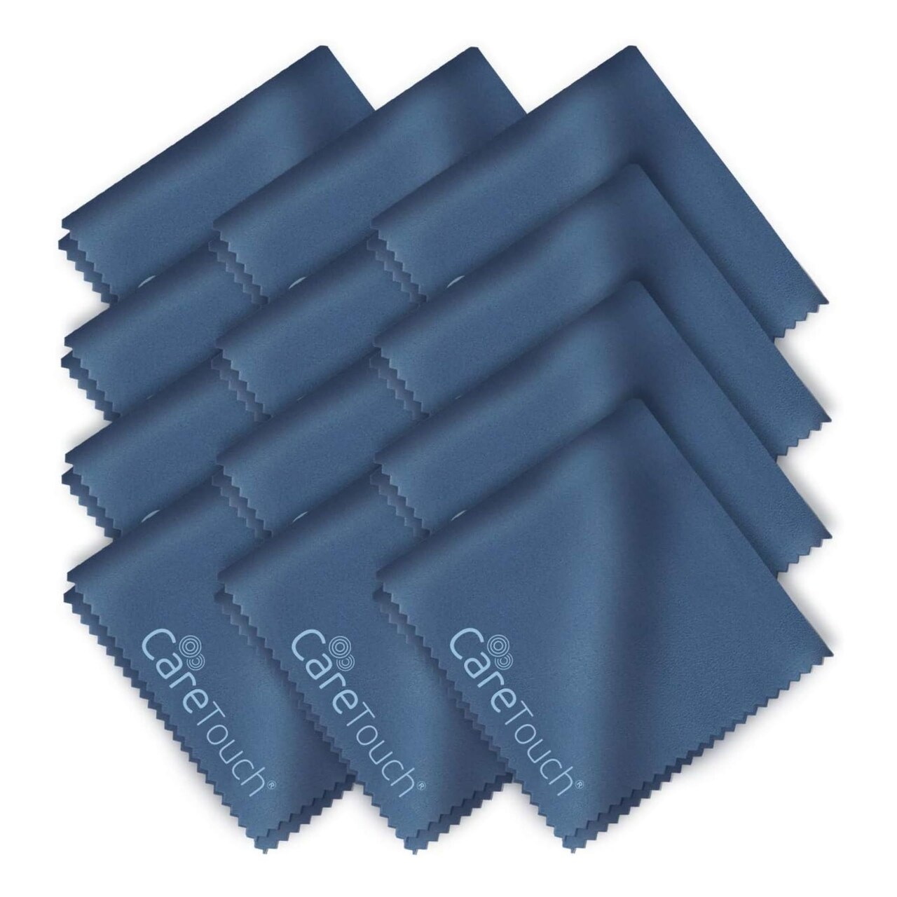 Eyeglass Cleaning Cloth, 12 pk of Microfiber Cleaning Cloth 6 x 7" - Navy